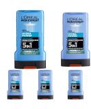 L'Or al Men Expert XXL 5in1 Shower Gel & Shampoo for Men - Refreshing Body Hair & Face Cleanser with Pure Carbon | 250ml (5 Pack) - Long-Lasting Freshness - Buy Online on GoSupps.com