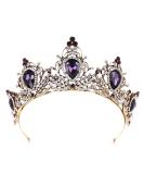Beaupretty Baroque Amethyst Rhinestone Crown | Vintage Hair Accessories for Women | Wedding Party Headpiece - Buy Online on GoSupps.com