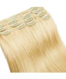 Clip In Extensions Real Hair - 100% Remy 8 Pcs 18 Clips Thick Double Wefts 30cm 115g #613 Light Blonde - International Shipping - Buy Online on GoSupps.com