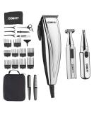 ConairMAN 3-in-1 Chrome Hair Clipper Set - 25-Piece Kit with Detail Trimmer & Nose/Ear Trimmer for Perfect Grooming - Buy Online on GoSupps.com