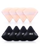MEM Triangle Powder Puff - 8 Pcs Soft Velour Makeup Puffs for Face Powder Application | Wet & Dry Use Makeup Sponge Tools in Skin-Friendly Black&Nude - Buy Online on GoSupps.com