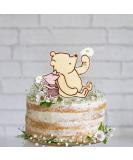 Classic Pooh Cake Topper Bear with Daisy Flower For Winnie Baby Shower Decorations Birthday Supplies Centerpiece - Buy Online on GoSupps.com