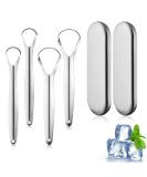 4 Stainless Steel Tongue Scrapers for Adults & Children | Metal Tongue Cleaner with 2 Cases | Enhance Oral Hygiene & Freshen Breath - Buy Online on GoSupps.com