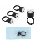 Ink Ring Cups 50pcs for Microblading & Permanent Makeup - Medium Holder with Sponge Caps for Eyelash & Eyebrow Extensions | Microblading Supplies KW - Buy Online on GoSupps.com