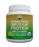 Organic Paleo Grain-Free Plant-Based Protein Powder - Hemp & Pea Protein Vanilla Blend, 1.13lb - Low Sugar & High Amino Acids - Buy Online on GoSupps.com