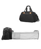 SONARIN Convertible Baby Changing Bag with Folding Crib - Waterproof Large Capacity Travel Diaper Bag (Black) - Buy Online on GoSupps.com