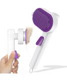Cat Dog Brush Pet Grooming Comb Self Cleaning Cat Dog Slicker Brushes for Shedding Pet Grooming Tool One Click to Clean-purple - Buy Online on GoSupps.com