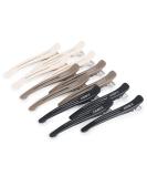 AIMIKE Professional Hair Clips for Styling Sectioning 12pcs Non Slip No-Trace Duck Billed Hair Clips with Silicone Band Salon and Home Hair Cutting Clips for Hairdresser Women Men-10.9 cm Long 4 Brown 4 Beige 4 Black - Buy Online on GoSupps.com