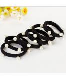 Suoirblss 20 Pcs Black Man-made Pearl Elastic Hair Bands - Hair Ties for Women | Ponytail Headbands Hair Accessories - Buy Online on GoSupps.com