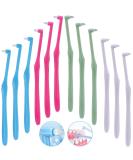 MAQ 12-Part Manual Interspace Toothbrush | Soft BPA-Free Dental Brushes for Orthodontic Bridges | Slim Design for Difficult Areas | Deep Green & White - Buy Online on GoSupps.com