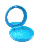 Buy Dnom Dose of Bite Can with Mirror | Premium Denture & Prosthetic Container | Blue Round Box with Silicone Mat for Braces & Teeth Care - Buy Online on GoSupps.com