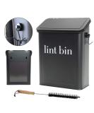 Magnetic Lint Bin for Laundry Room - Matte Black Lint Trash Can with Brush & Hook | Modern Dryer Lint Storage - Buy Online on GoSupps.com
