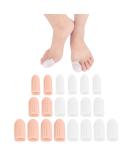 20 Breathable Silicone Toe Protectors - Relief for Corns Blisters & Hammer Toe | Skin Tone White 3 Sizes Available - Buy Online on GoSupps.com