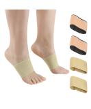 Copper Arch Support Sleeves (4PCS), Plantar Fasciitis Braces for Foot Care, Foot Compression Sleeve for Heel Spurs, Flat & Fallen Arches and High Arch Pain Relief, Arch Support Bands for Women & Men Beige and Black - Buy Online on GoSupps.com
