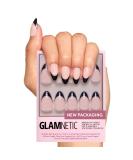 Glamnetic Press On Nails - Caviar | Semi-Transparent Short Almond Nails | Reusable 30 Nail Kit with Glue | 15 Sizes Available - Shop Internationally - Buy Online on GoSupps.com