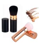 Xinsuo 2-Piece Travel Makeup Brush Set | Powder & Liquid Foundation Brushes for Loose Powder & Cream | Black & Pink - Buy Online on GoSupps.com