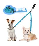 Slowton Adjustable Double Dog Leash - 360 Rotatable Reflective Design for Small Dogs (3-9 kg) - Aquamarine - Buy Online on GoSupps.com