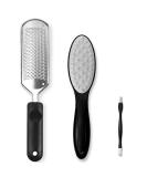 Premium Black Pedicure Foot Care Set - Stainless Steel Foot Files & Ergonomic Handle for Smooth Soft Feet - Buy Online on GoSupps.com