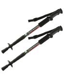 MidGard Telescopic Nordic Walking Poles - Adjustable 50-110 cm Anti-Shock Cushioning Black - Set of 2 for Hiking - Buy Online on GoSupps.com