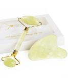 Geeric Gua Sha & Jade Roller Set - Natural Green Facial Massager for Fine Lines Edema & Eye Swelling Relief - Buy Online on GoSupps.com
