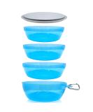 Sun Company Zero Bowls - 4-Pack of Stackable Nesting Bowls for Camping with Water-Tight Lid | Dishwasher-Safe Space-Saving Travel Mess Kit | Dinnerware for Camping, Backpacking, or RV (Blue Ice) - Buy Online on GoSupps.com
