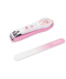 Pafason Baby Security Nail Clipper Set - Nail Catcher & Glass File for Infants & Toddlers - Stainless Steel Pink - Perfect Shower Gift - Buy Online on GoSupps.com