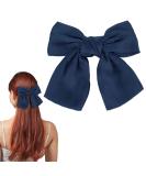 Bow Hair Clip Women's Hair Bows French Large Bow Hair Clips Hair Clip Hair Clip for Girls (Blue) - Buy Online on GoSupps.com