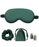 Silk Satin Sleeping Eye Mask - Green Night Blindfold for Women & Men | Soft Breathable Blackout Eyeshade | Perfect Travel & Wedding Bridesmaid Gift - Buy Online on GoSupps.com