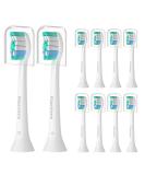 Pisonicleara Replacement Toothbrush Heads (10 Pack) for Philips Sonicare - Compatible with HX6920, HX4100, HX9023, HX6240, HX6610 - Snap On Electric Toothbrush Refill - Buy Online on GoSupps.com