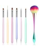 Ailisaail 7Pcs Nail Art Brush Set - Builder Gel Brush, Liner Brush, Dotting Pen, Dust Brush - Home & Salon Use - Multicolor - Buy Online on GoSupps.com