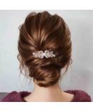 Yheakne Pearl Crystal Wedding Hair Clip Barrette - Gold Rhinestone Bridal Headpiece - Buy Online on GoSupps.com