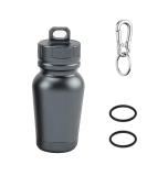 Portable Aluminum Pill Organizer Keychain - Waterproof Travel Medicine Box | Dual-Sided Grey Alloy Pill Holder for Outdoor Use - Buy Online on GoSupps.com