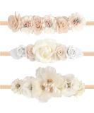 Shop SJBAUTYO 3pcs Baby Girls Nylon Headbands - Cute Flower Elastic Hair Bows - Perfect Hair Accessories for Newborns & Toddlers - Buy Online on GoSupps.com