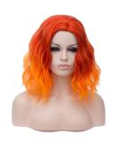 Buy Women's Short Orange Wig - 40cm Curly Imitation Real Hair for Halloween & Cosplay - Buy Online on GoSupps.com