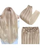 Easyouth Blonde Balayage Human Hair Weft Extensions - 14 Inch, 70g - Ombre Blonde Double Weft - #18/22/60 Nordic - Sew-In Real Hair Extensions - Buy Online on GoSupps.com