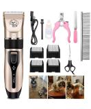 Dog Clippers Rechargeable Low Noise Cordless Pet Clippers with 4 Guide Combs and Cleaning Brush Nail Kits - Buy Online on GoSupps.com