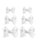 White Bow Hair Clips Set for Girls - 6Pcs Alligator Clips Hair Accessories for Kids and Teens - Buy Online on GoSupps.com