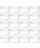 24 Pack 1 oz Clear Plastic Cosmetic Jars with Lids, Labels - Travel Storage for Lotion, Cream, Makeup - TUZAZO - Buy Online on GoSupps.com
