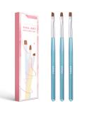 AIRSEE Nail Art Clean Up Brushes - 3 Pcs Flat/Oval/Fine Angled Gel Nail Brushes for Perfect Nail Polish Precision & Cuticle Cleaning - Buy Online on GoSupps.com