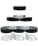 Beauticom Premium 30G/30ML Round Clear Jars (Set of 6) - BPA Free Black Flat Top Lids for Beads Gems Glitter & Crafts - International Shipping Available - Buy Online on GoSupps.com
