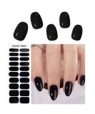 Ebanku 20PCs UV gel nail film black nail film self -adhesive uv gel wraps nail sticker nail foil uv hardening with nail file and stick for women girls nail decoration - Buy Online on GoSupps.com