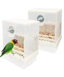Tfwadmx Automatic Bird Feeders - 2Pcs Seed Dispenser Bowls for Cockatiel, Parrot, Canary, Finch, Conure - No Mess Design with Divider - Cage Accessories for Lovebirds and Parakeets - Buy Online on GoSupps.com