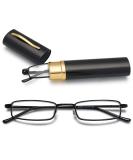 Magimodac men women reading glasses anti blue light glasses with prescription blue light filter metal reading aid narrow reading glasses with pensui black 2.5 dioptries - Buy Online on GoSupps.com