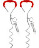 2 Pack Dog Training Endanger Posts with Spring & Earth Anchor - Durable Camping Leash Attachments for Large Dogs - Buy Online on GoSupps.com
