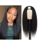 12 Kinky Straight U Part Wig for Black Women | Remy Human Hair Extension | Italian Half Wig Clip Ins | Yaki Straight UPart Wig - Buy Online on GoSupps.com