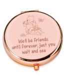 LRUIOMVE Funny Rose Gold Engraved Travel Makeup Mirror - Ideal Gift for Women, Friends, Sisters - Compact Pocket Cosmetic Mirror - Buy Online on GoSupps.com