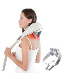 Shiatsu Neck Massage Device with Heat - 5D Deep Tissue Relief for Neck Back & Shoulders - Beige - Buy Online on GoSupps.com