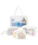 4 Pcs Waterproof Clear Toiletry Bags for Women - Transparent Travel Makeup Bags Set (White) - Buy Online on GoSupps.com