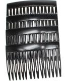 4 Pack of 7cm Plain French Side Hair Combs Slides Grips Clips Hair Accessories for Women Girls by Glitz4Girlz (Black) - Buy Online on GoSupps.com