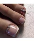 24Pcs Nude White Square False Toenails Glossy French Rhinestones Press on Toenails Shiny Stick on Toenails Short Acrylic Full Cover Summer Fake Toenails for Women and Girls Daily Decorations - Buy Online on GoSupps.com